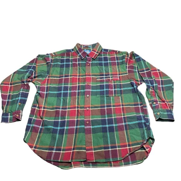 LOBO Pendleton Mens Flannel Shirt XL Long Sleeve Plaid Button Up Cotton Wool - Picture 2 of 5